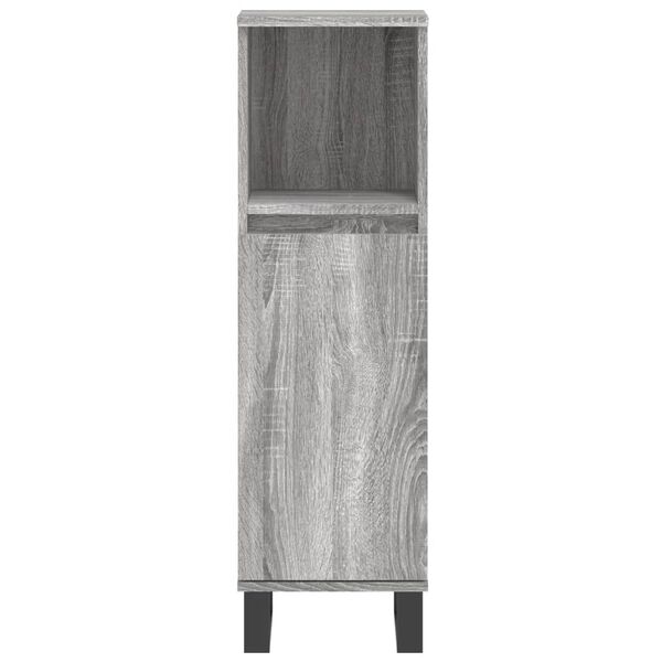 vidaXL Ντουλάπι Μπάνιου Γκρι Sonoma 30x30x100 εκ. Επεξεργασμένο Ξύλο