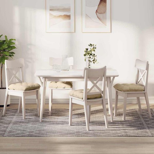 vidaXL Μαξιλάρια καθισμάτων 4 pcs Κρεμ 45 x 45 cm Ύφασμα Μικροΐνας