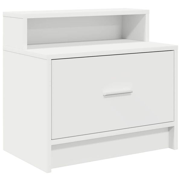 vidaXL Κομοδίνο με συρτάρι Λευκό 51x31x47 cm