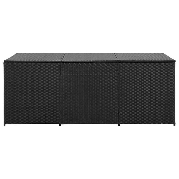 vidaXL Κουτί Αποθήκευσης Κήπου Μαύρο 180x90x70 εκ. από Συνθετικό Ρατάν