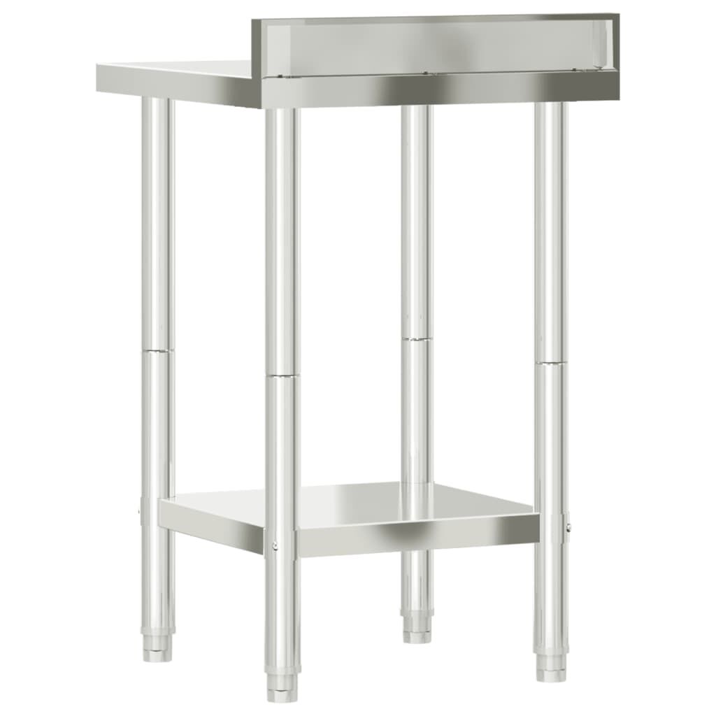 vidaXL Πάγκος Εργασίας Κουζίνας με Πλάτη 55x55x93 εκ. Ανοξείδ. Ατσάλι