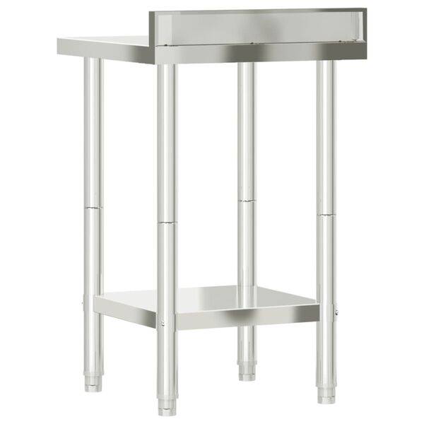 vidaXL Πάγκος Εργασίας Κουζίνας με Πλάτη 55x55x93 εκ. Ανοξείδ. Ατσάλι