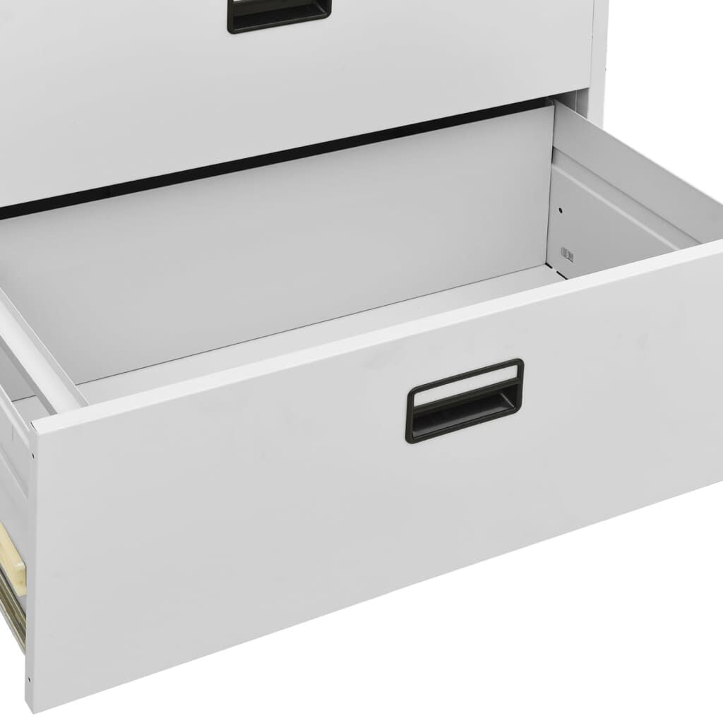 vidaXL Αρχειοθήκη Ανοιχτό Γκρι 90 x 46 x 164 εκ. από Ατσάλι