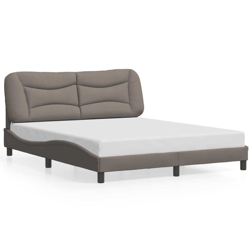 vidaXL Σκελετός Κρεβατιού Χωρίς Στρώμα Taupe 160x200 εκ. Υφασμάτινο
