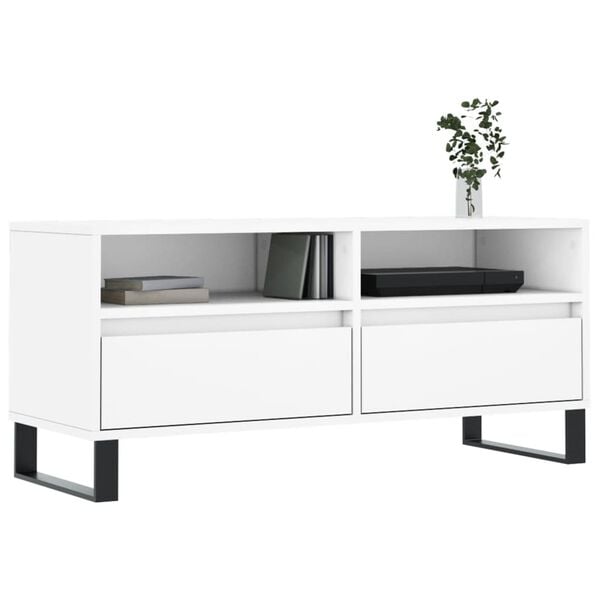 vidaXL Έπιπλο Τηλεόρασης Λευκό 100x34,5x44,5 εκ. Επεξεργασμένο Ξύλο