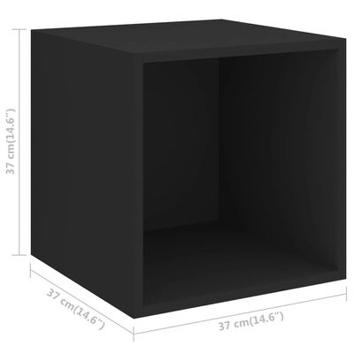 vidaXL Ντουλάπι Τοίχου Μαύρο 37 x 37 x 37 εκ. από Μοριοσανίδα