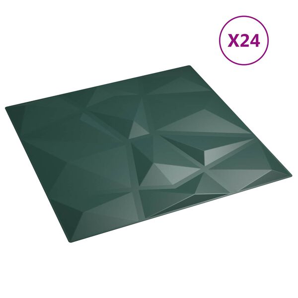 vidaXL &Pi;ά&nu;&epsilon;&lambda; &tau;&omicron;ί&chi;&omicron;&upsilon; 24 pcs &Pi;&rho;ά&sigma;&iota;&nu;&omicron; 50 x 50 cm &Phi;&epsilon;&lambda;&iota;&zeta;ό&lambda; XPS
