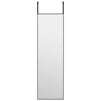 vidaXL Καθρέφτης Πόρτας Μαύρος 30 x 100 εκ. από Γυαλί και Αλουμίνιο
