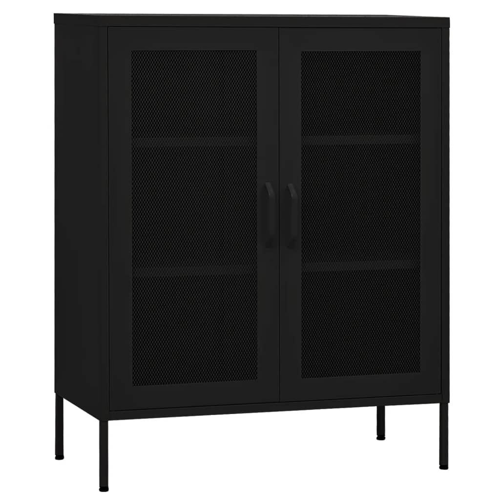 vidaXL Ντουλάπι Αποθήκευσης Μαύρο 80 x 35 x 101,5 εκ. Ατσάλινο