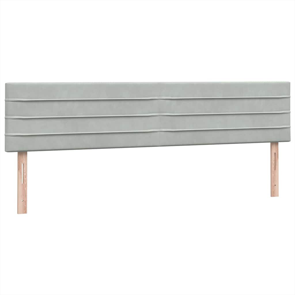 vidaXL Box Spring κρεβάτι με στρώμα ανοιχτό γκρι 200x210 cm Βελούδινο