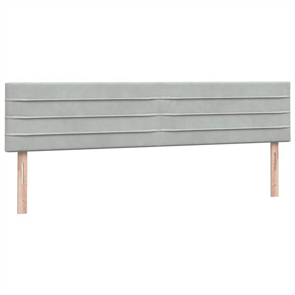 vidaXL Box Spring κρεβάτι με στρώμα ανοιχτό γκρι 200x210 cm Βελούδινο