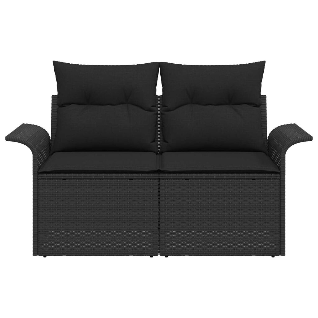vidaXL Καναπές Κήπου Μαύρο 141 x 62 x 69 εκ. συνθετικό ρατάν