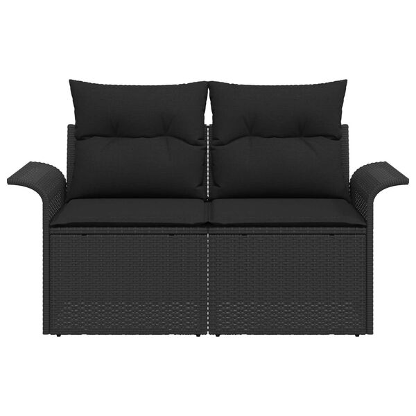vidaXL Καναπές Κήπου Μαύρο 141 x 62 x 69 εκ. συνθετικό ρατάν