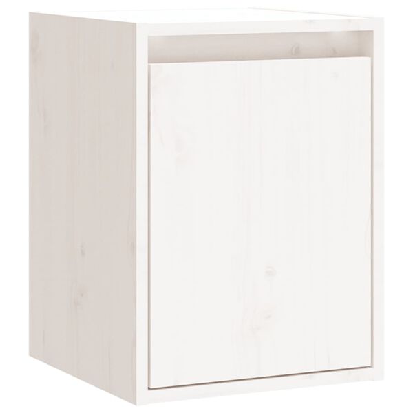 vidaXL Ντουλάπια Τοίχου 2 τεμ. Λευκά 30x30x40 εκ. Μασίφ Ξύλο Πεύκου