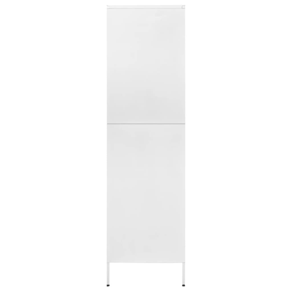 vidaXL Ντουλάπα Λευκή 90 x 50 x 180 εκ. από Ατσάλι
