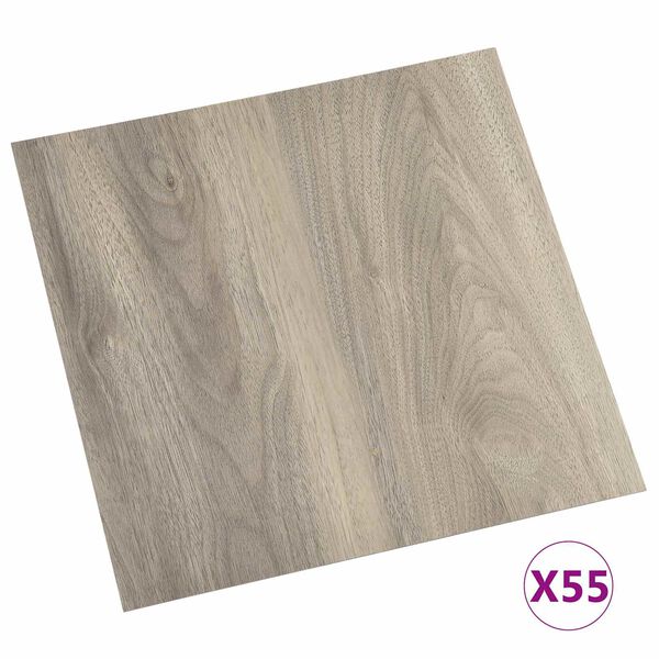 vidaXL &Pi;&lambda;ά&kappa;&epsilon;&sigmaf; &Delta;&alpha;&pi;έ&delta;&omicron;&upsilon; 55 pcs Taupe 5,11 m&sup2; PVC
