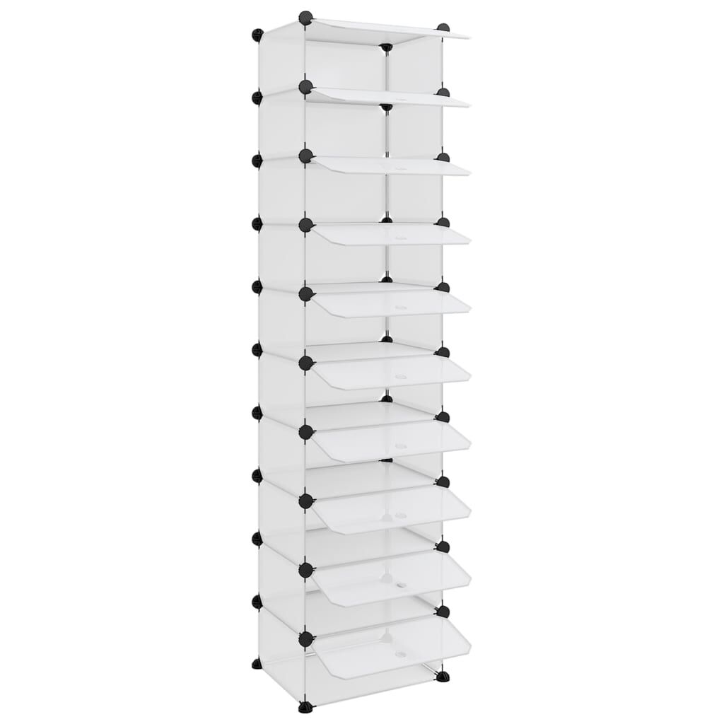 vidaXL Παπουτσοθήκη Διαφανής 44 x 32 x 174 εκ. από Πολυπροπυλένιο