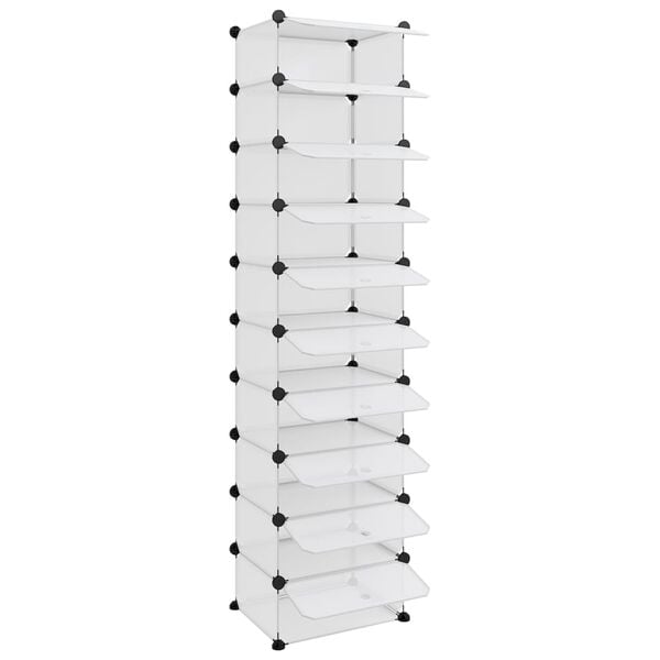 vidaXL Παπουτσοθήκη Διαφανής 44 x 32 x 174 εκ. από Πολυπροπυλένιο