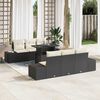 vidaXL Σετ Καναπέ Κήπου 7 pcs Μαύρο και κρεμ 100 x 55 x 73 εκ.