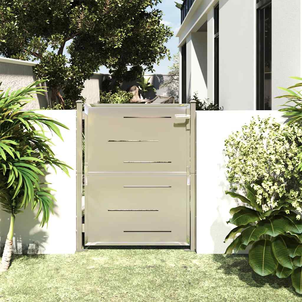 vidaXL Πόρτα Περίφραξης Κήπου 100 x 125 εκ. από Ανοξείδωτο Ατσάλι