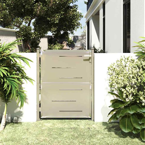 vidaXL Πόρτα Περίφραξης Κήπου 100 x 125 εκ. από Ανοξείδωτο Ατσάλι