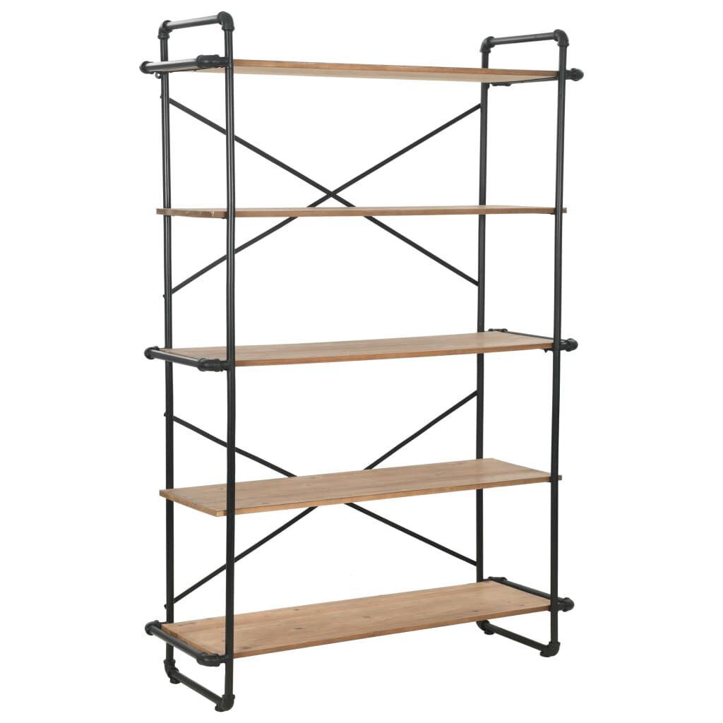 vidaXL Βιβλιοθήκη 120 x 42 x 180 εκ. από Μασίφ Ξύλο Ελάτης / Ατσάλι