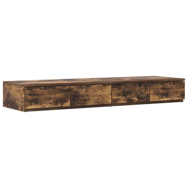 vidaXL Συρτάρια κρεβατιού Καπνιστή δρυς 120 x 36.5 x 16.5 εκ