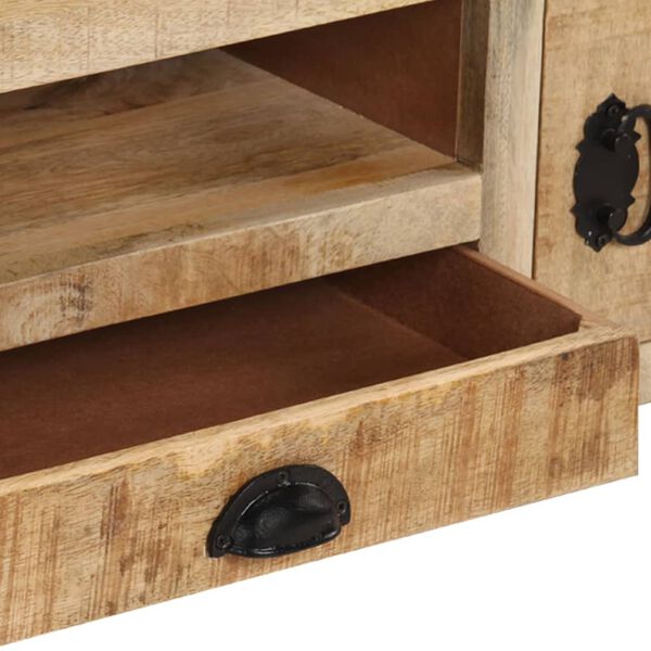 vidaXL Έπιπλο Τηλεόρασης με Ροδάκια 110x30x37 εκ. Ακατέργ. Ξύλο Μάνγκο