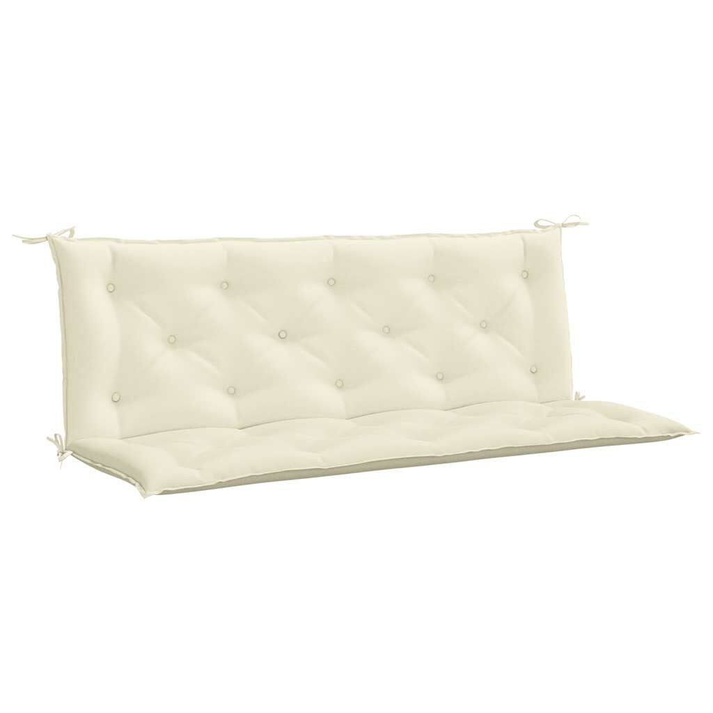 vidaXL Μαξιλάρι Πάγκου Κήπου Κρεμ Λευκό 150x(50+50)x7εκ. Ύφασμα Oxford