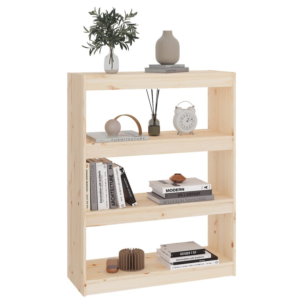 vidaXL Βιβλιοθήκη/Διαχωριστικό Χώρου 80x30x103,5 εκ. Μασίφ Ξύλο Πεύκου