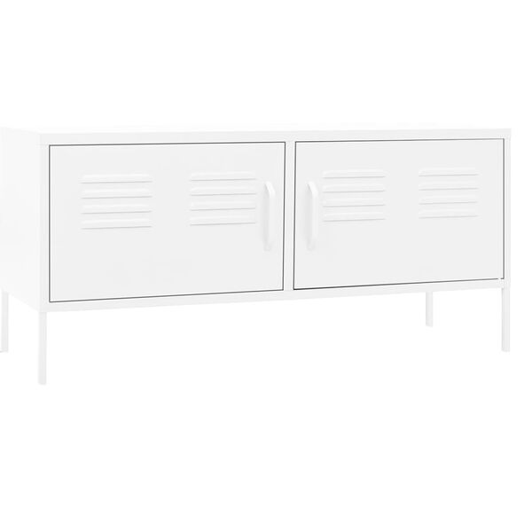 vidaXL Έπιπλο Τηλεόρασης Λευκό 105x35x50 εκ. από Ατσάλι