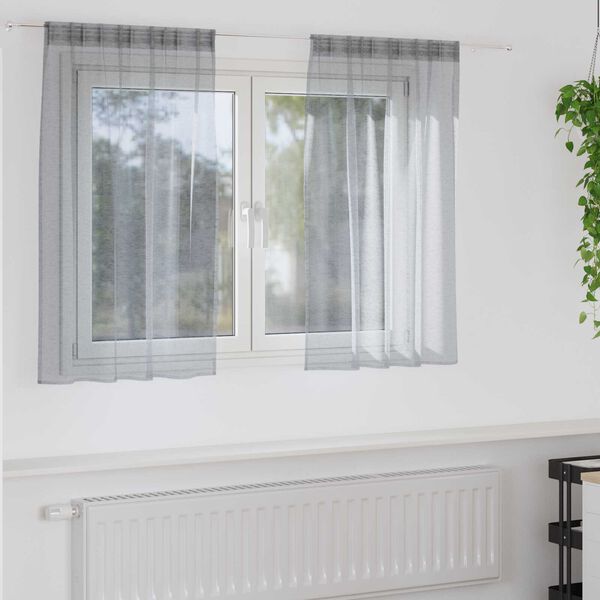 vidaXL Κουρτίνες 2 pcs Σκούρο γκρι 140 x 140 εκ. Πολυεστέρας
