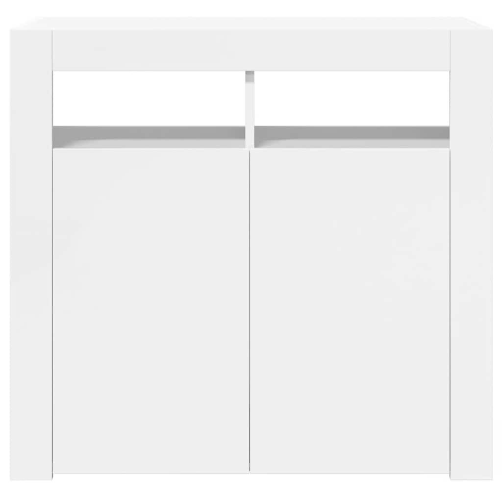 vidaXL Ντουλάπι με LED Γυαλιστερό Λευκό 80 x 35 x 75 εκ.