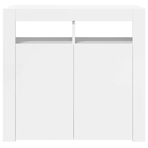 vidaXL Ντουλάπι με LED Γυαλιστερό Λευκό 80 x 35 x 75 εκ.