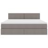 vidaXL Κρεβάτι με αποθηκευτικό χώρο και στρώμα Taupe 180 x 200 cm