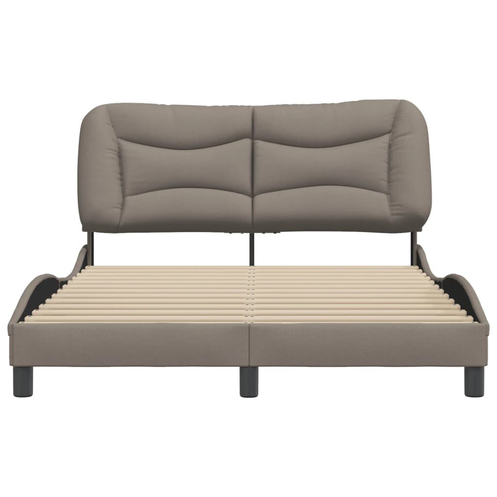 vidaXL Σκελετός Κρεβατιού Χωρίς Στρώμα Taupe 140x190 εκ. Υφασμάτινο