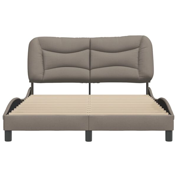 vidaXL Σκελετός Κρεβατιού Χωρίς Στρώμα Taupe 140x190 εκ. Υφασμάτινο