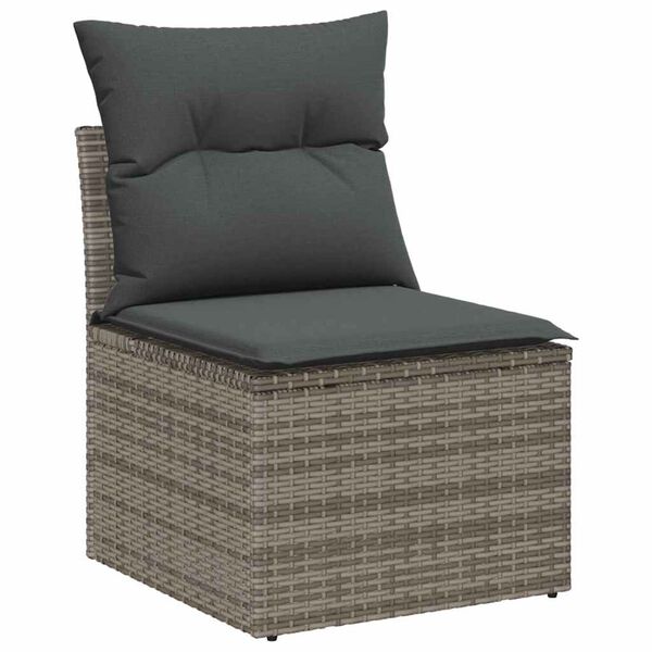 vidaXL Σετ Καναπέ Κήπου με μαξιλάρι 12 pcs Γκρι 90 x 55 x 71 cm