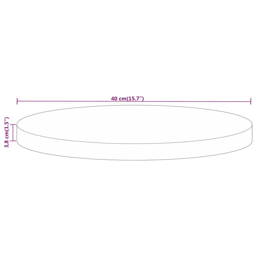 vidaXL Επιφάνεια Τραπεζιού Στρογγυλή Ø 40x3,8 εκ. Μασίφ Ξύλο Μάνγκο
