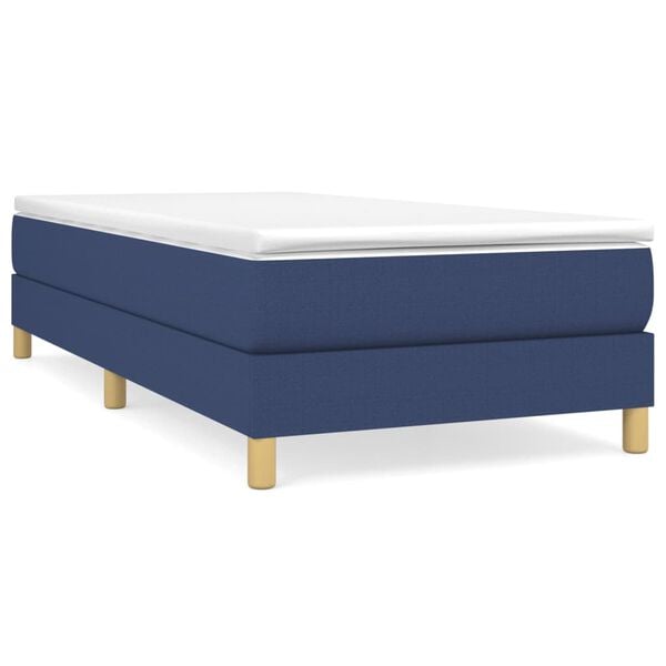 vidaXL Κρεβάτι Boxspring με Στρώμα Μπλε 80x200 εκ. Υφασμάτινο
