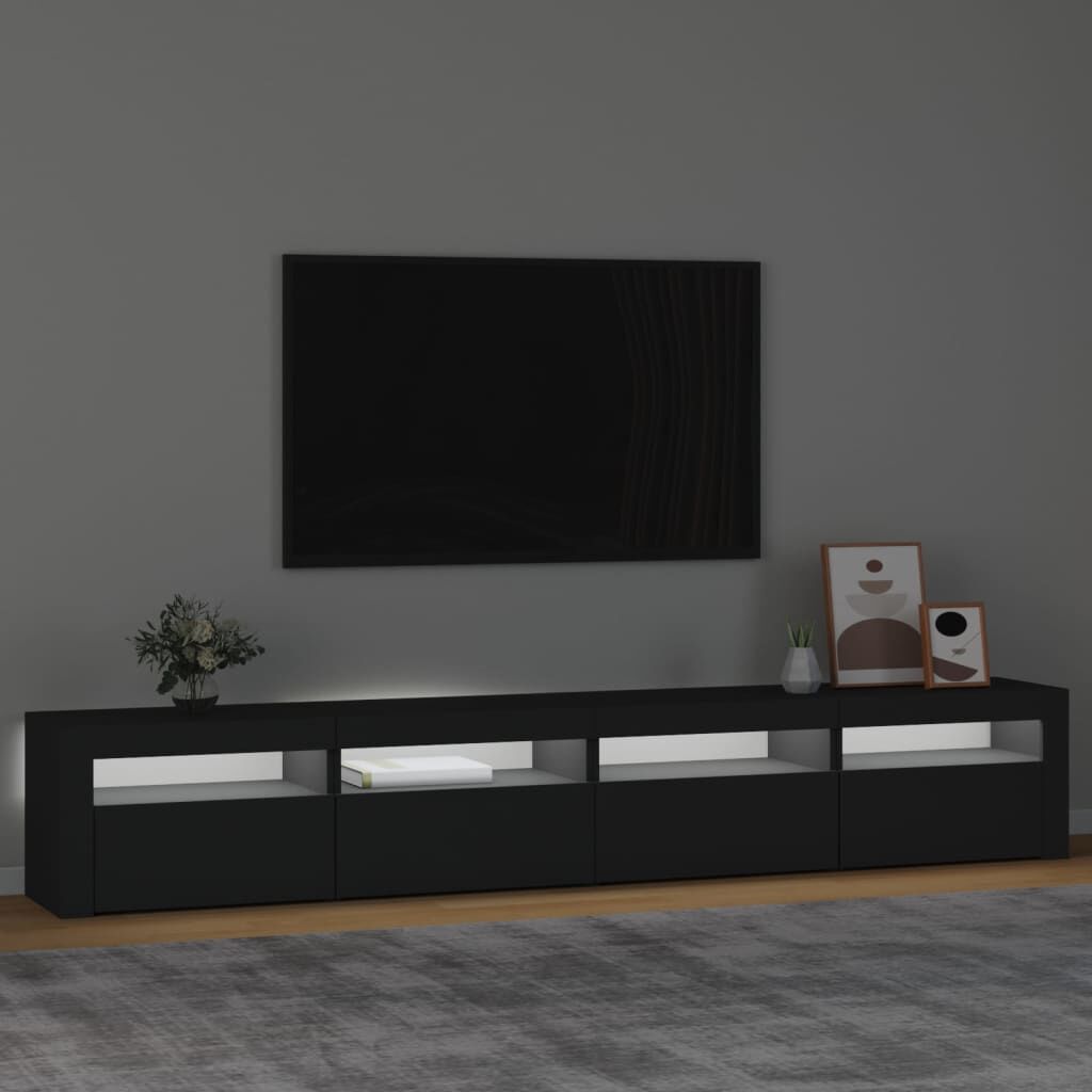 vidaXL Έπιπλο Τηλεόρασης με LED Μαύρο 240x35x40 εκ.