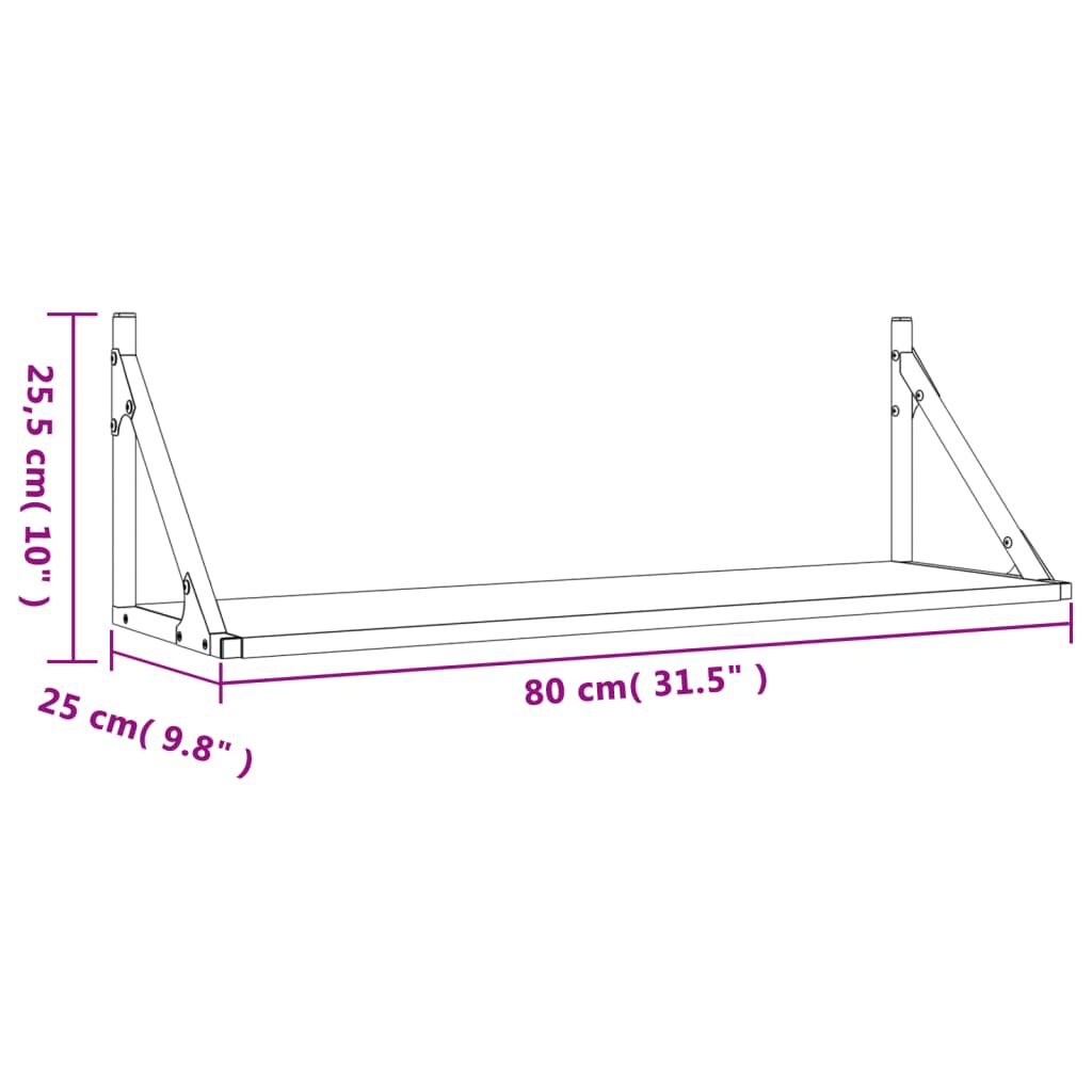 vidaXL Ράφια Τοίχου 2 τεμ. Sonoma Δρυς 80x25x25,5εκ Επεξεργασμένο Ξύλο