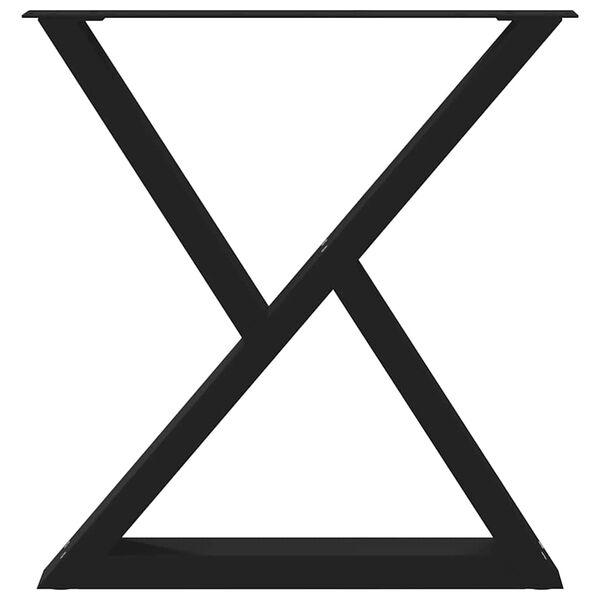 vidaXL Πόδια Τραπεζαρίας 2 τεμ. Μαύρο 80x(72-73,3) εκ. Ατσάλι