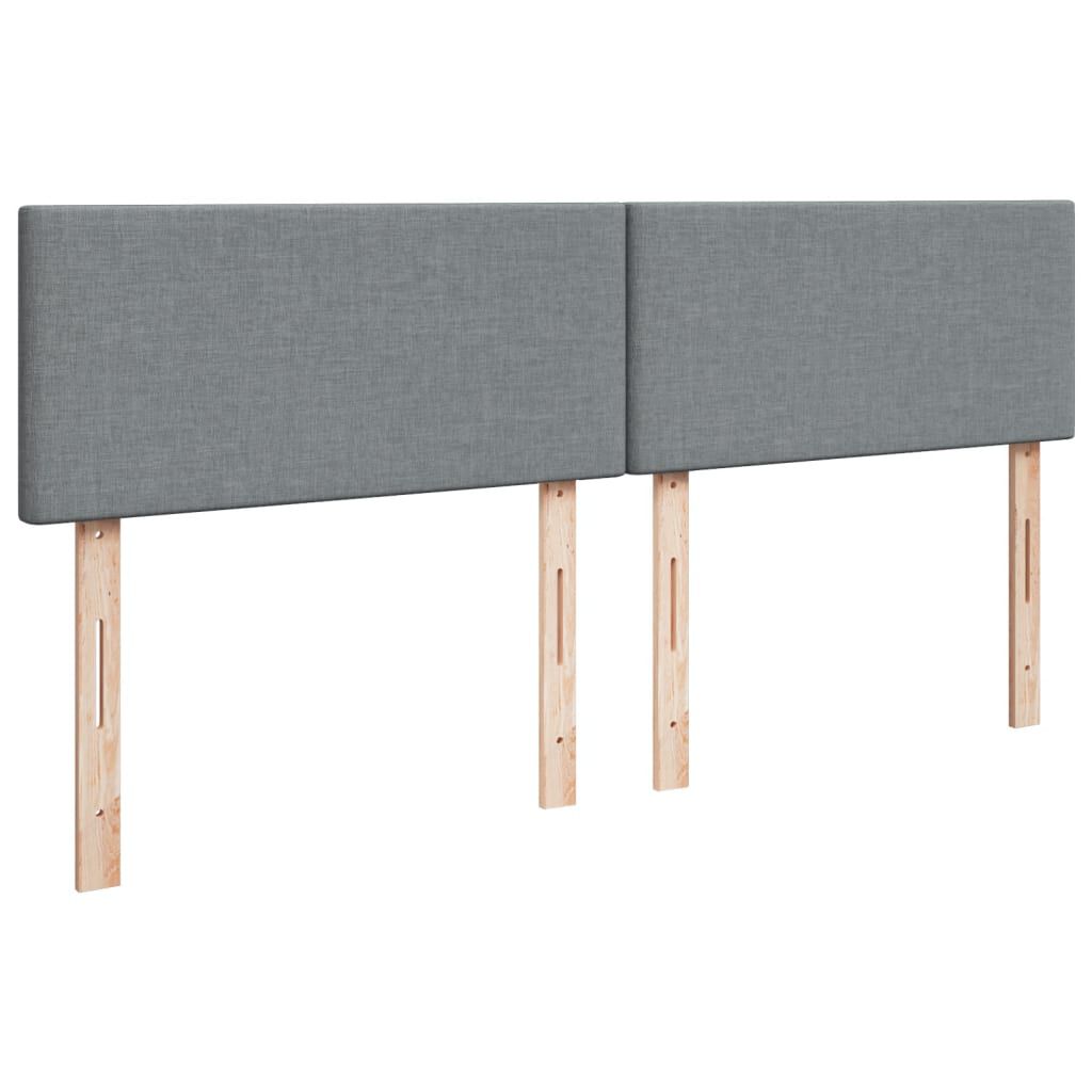 vidaXL Κρεβάτι Boxspring με Στρώμα Ανοιχτό Γκρι 200x200 εκ. Υφασμάτινο