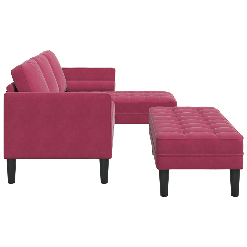 vidaXL Σετ Καναπέ 2 pcs Μπορντό 173 x 131 x 67 εκ Βελούδο