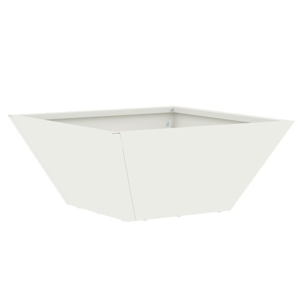 vidaXL Γλάστρα Κήπου Λευκό 35 x 35 x 15 εκ. Ατσάλι