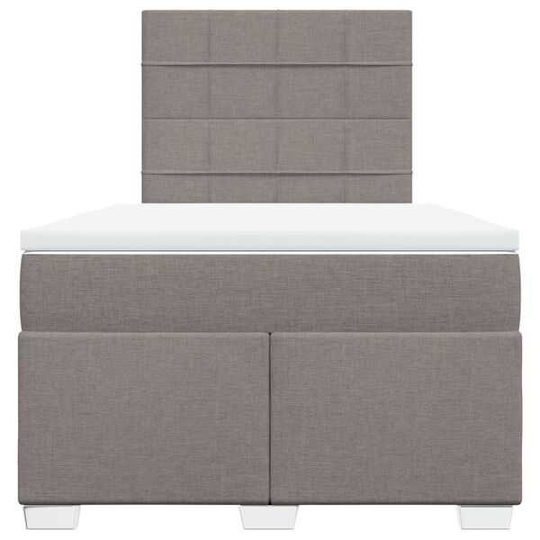 vidaXL Κρεβάτι Boxspring με Στρώμα Taupe 120x190 εκ. Υφασμάτινο