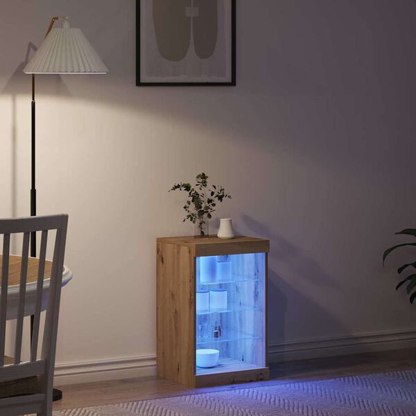 vidaXL &Pi;&lambda;&epsilon;&upsilon;&rho;&iota;&kappa;ό &Tau;&rho;&alpha;&pi;έ&zeta;&iota; LED Artisan Oak 41 x 37 x 67 &epsilon;&kappa;