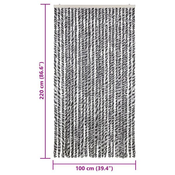 vidaXL Σήτα Εντόμων Γκρι/Μαύρη/Λευκή 100 x 220 εκ. από Σενίλ