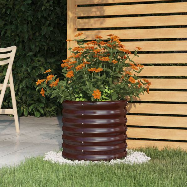 vidaXL Ζαρντινιέρα Καφέ 40x40x36 εκ. Γαλβανισμένος χάλυβας